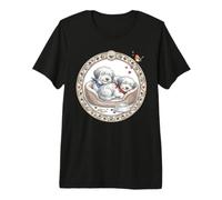 Deux Bobtail Chiens se détendre avec lit pour Chien + Nourriture Pendant Le Sommeil T-Shirt Haut de Gamme