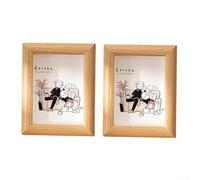 Deux cadres photo en bois pour affichage mural ou de table, supports de photos créatifs avec emplacements personnalisables pour un usage personnel (couleur bois d'origine)
