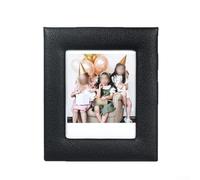 Deux cadres photo vintage en cuir pour photos de 12,7 cm avec présentoir rétro permettant un affichage photo horizontal ou vertical pour améliorer n'importe quel espace de vie (noir)