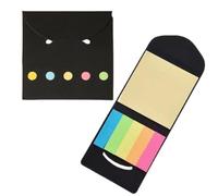 Deux carnets de notes adhésives en papier kraft noir (150 feuillets chacun, 300 au total) avec système de marquage multicolore
