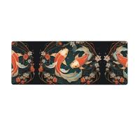 Deux carpes koï extra larges clavier et tapis de souris, 30,5 x 80 cm, répond aux besoins du bureau, des jeux et des études, créant une expérience de bureau confortable et efficace.