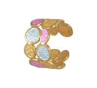 Deux cercles irréguliers gradués - Anneaux ouverts - Taille réglable - Élégant - Acier inoxydable - Bijou moderne pour un usage quotidien ou une fête - Tendance - Deux tons - Bague d'huile, Comme