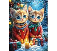 Deux Chatons dans la pièce Cosy 1000 Pieces Casse-tête Personne Âgée en Carton Épais Haute Densité Facile Débutant Thérapie Occupationnelle Anti-Stress Petit Prix 1000 PCS