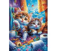 Deux Chatons dans la pièce Cosy 500 Pieces Casse-tête pour Ado en Carton Épais Rigide Facile Débutant Jeu De Société Soirée Entre Amis Cadeau Anniversaire Premium 500 PCS
