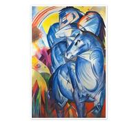Deux chevaux bleus Poster de Franz Marc 20 x 30 cm Bleu Tableaux Décoration murale