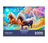 Deux Chevaux Courant près du lac Puzzle De 1000 Pièces Bon Cheval Amusement De Jeu d'esprit pour Adultes Et Enfants 52x38cm/1000pcs
