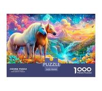 Deux Chevaux dans Un Paysage Florissant et coloré Puzzle De 1000 Pièces Horse Éducatif Et De Défiant, Recyclé 70x50cm/1000pcs