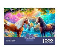 Deux Chevaux d'un Courant Magique Puzzle De 1000 Pièces Bon Cheval Amusement De Jeu d'esprit pour Adultes Et Enfants 70x50cm/1000pcs