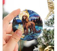 Deux Chiens Cocker Spaniel Anglais Décoration De Noël À Suspendre Céramique Sapin Décoration D'Ornement De Noël avec Ficelle Dorée Christmas Hanging