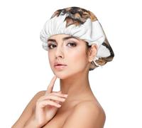 Deux chiots Yorkshire Terrier,Bonnet de nuit en satin pour adulte - Bonnet de nuit élastique pour femme, couvre-cheveux de nuit
