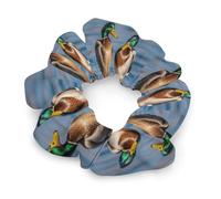 Deux chouchous canards colverts pour femme, sans dommages, élastiques à cheveux doux avec motifs imprimés tendance, chouchou en satin pour queue de cheval, chignon, entraînement et sommeil