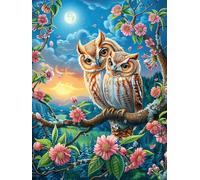 Deux Chouettes dans Une forêt au Clair de Lune Puzzle 300 Pièces pour Adultes Challenge Difficile Educa Qualité Supérieure Relaxation Art Famille Décoration Murale 300 PCS