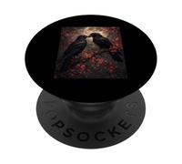 Deux Corbeaux Noirs Noirs Sombres romantiques Gothiques Amoureux des Oiseaux PopSockets PopGrip Adhésif