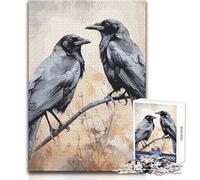 Deux Corbeaux Noirs - Puzzle de 1000 pièces pour Adultes - Jeu d'adresse interactif et éducatif - Idée Cadeau Originale et significative - Dimensions 50x75cm