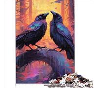 Deux Corbeaux Noirs Puzzles Cadeau Puzzles pour Adultes en Bois Puzzle Adolescents Puzzle Jeux éducatifs Décoration de la Maison Puzzle 1000 pièces (50x75 cm)