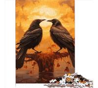 Deux Corbeaux Noirs Puzzles Cadeaux Jouets Adultes 1000 pièces Puzzle en Bois Ados Puzzles Amusants Jeux Cadeaux d'anniversaire et de Noël Uniques 1000 pièces (50x75 cm)
