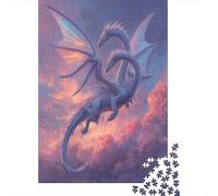 Deux Couleurs argentées Dragons dans Le Ciel Cadeau Unique Décoration Intérieure Jeu ÉduChatif Challenge Toy Adultes & Enfants des 14 Ans 70x50cm/1000pcs