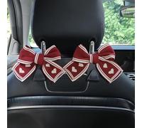 Deux crochets pour appui-tête de siège d'auto avec un design d'arc en forme de coeur noir et blanc. Universel et adapté à tous les véhicules, crochets de rangement pour siège passager arrière durables