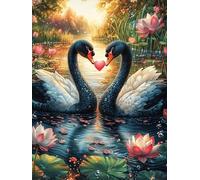 Deux cygnes Formant Un cœur avec des Roses Puzzle 1000 Pièces pour Adultes Educa Art Contemporain Décoration Salon Qualité Supérieure Détente Famille Cadeau 1000 PCS