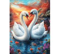 Deux cygnes Formant Un cœur sur Un lac Puzzle 1000 Pièces pour Adultes Educa Challenge Extrême Qualité Supérieure Divertissement Créatif Décoration Murale 1000 PCS