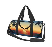 Deux Dauphins sautant en Forme de Coeur, Sac de Voyage de Grande capacité, Sac à Main Rond, Sac de Voyage de Sport, fourre-Tout, Sac de Fitness