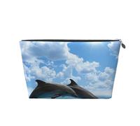 Deux Dauphins, Trousse de Toilette Trousse de Maquillage Sac à cosmétiques Trousse de Toilette de Voyage Portable