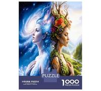Deux déesses 1000 Pièces Puzzle Classique Harmonie élémentaire Pack Puzzle Carton Extra-épais - Collectionneurs’ Favorite, Détente Mentale, Pause Bureau Voyage Et Fêtes 38x26cm/1000pcs