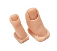 Deux Doigts D’entraînement en Silicone Beige pour Techniques D’ongles | Texture Réaliste et Flexible, Lot de 2 Pièces, Pratique pour Écoles de Beauté et Apprentissage
