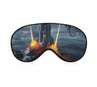 Deux Dragons attaquent le château masque pour les yeux doux couverture efficace masque de sommeil bandeau avec les yeux bandés avec sangle élastique réglable