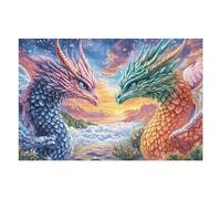 Deux Dragons se confrontant dans Les Montagnes étoilées Puzzles 1000 Pièces pour Adultes Educa Décoration Intérieure Moderne Famille Challenge Difficile Divertissement Artistique 1000 PCS