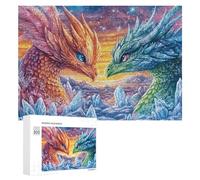 Deux Dragons sur Un Terrain glacé Puzzle 300 Pièces pour Adultes Jeu De Société Amélioration De L’Attention Cadeau pour Loisirs 300 PCS