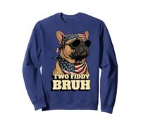 Deux Drapeaux américains Fiddy Bruh Bouledogue français Sweatshirt