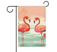 Deux drapeaux de jardin flamants roses rouges 30,5 x 45,7 cm double face drapeau extérieur drapeau d'été drapeau floral bienvenue drapeaux de jardin saisonniers décorations de vacances