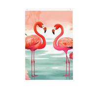 Deux drapeaux flamants roses rouges pour l'extérieur 6 x 0,9 m - Impression verticale double face - Drapeaux de jardin d'extérieur avec œillets - Drapeau de maison pour pelouse, porche, décoration