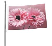Deux drapeaux floraux roses 6 x 0,9 m imprimés double face drapeaux de jardin drapeau de cour pour l'extérieur drapeaux de vacances bannière cadeau avec œillets toile de fond photo pour décoration