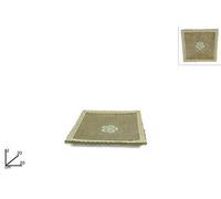 Deux Elles due9984 plat avec merle, carré, beige, 20 cm
