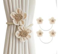 Deux embrasses de rideaux en corde florale fabriquées à partir de fibres naturelles, conçues pour maintenir fermement les rideaux et ajouter un élément décoratif élégant à l'intérieur de la maison