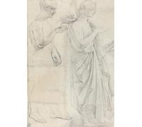 Deux études de Virgile (vers 1812 et c. 1825) Poster imprimé par Jean Auguste Dominique Ingres (18 x 24)