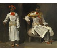 Deux études d'un Indien de Calcutta assis et debout (vers 1823-1824) Affiche imprimée par Eugène Delacroix (24 x 36)