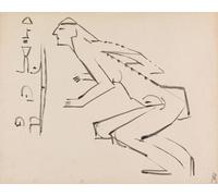 Deux études pour une sculpture (1910-1915) Affiche imprimée par Henri Gaudier-Brzeska (24 x 36)