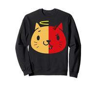 Deux Faces Cat Angel and Devil Print Sweatshirt