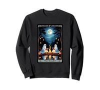 Deux fantômes lisant feu de Camp The Reader Spooky Halloween Sweatshirt