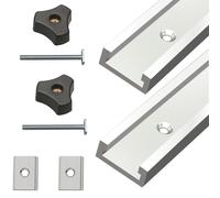 Deux fentes en T, rails à fente en T en aluminium, for le travail du bois, des tables fixes et des planches à plumes, avec vis autotaraudeuses(40cm(15.7inch))