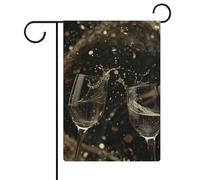 Deux flûtes de champagne drapeaux de jardin 30,5 x 45,7 cm double face drapeau extérieur drapeau d'été drapeau floral bienvenue drapeaux de jardin saisonniers décorations de vacances