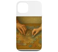 Deux générations travaillant Un Puzzle Illustration de Style Vintage Coque pour iPhone 13