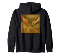 Deux générations travaillant Un Puzzle Illustration de Style Vintage Sweat à Capuche