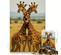 Deux girafes aux cous entrelacés Puzzle de 1000 pièces pour Adultes Stimule la mémoire, apaise l'esprit, ludique et Solide Idée Cadeau de Noël (38x26cm)