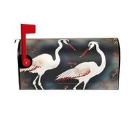 Deux grues japonaises volant peinture traditionnelle impression printemps boîte aux lettres couvercle magnétique imperméable unique pour décoration de maison jardin