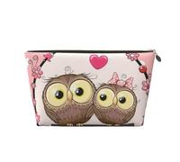 Deux hiboux Mignons de Dessin animé, Trousse de Maquillage Trousse à cosmétiques Trousse de Toilette de Voyage Portable Pochette de Toilette