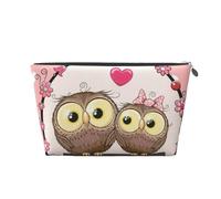 Deux hiboux Mignons de Dessin animé, Trousse de Toilette Trousse de Maquillage Sac à cosmétiques Trousse de Toilette de Voyage Portable